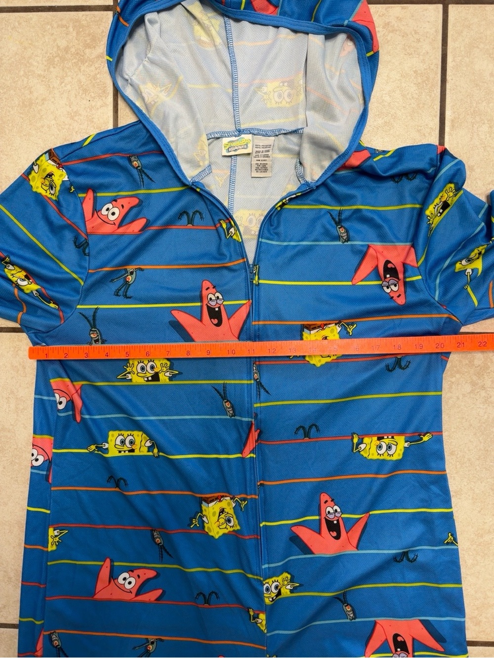 SpongeBob SquarePants Patrick Adult Hooded Romper Pajamas Costume XL - Picture 4 of 6